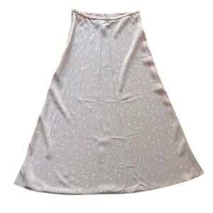 VTG Powder pink white confetti silky fairy maxi‎ skirt M